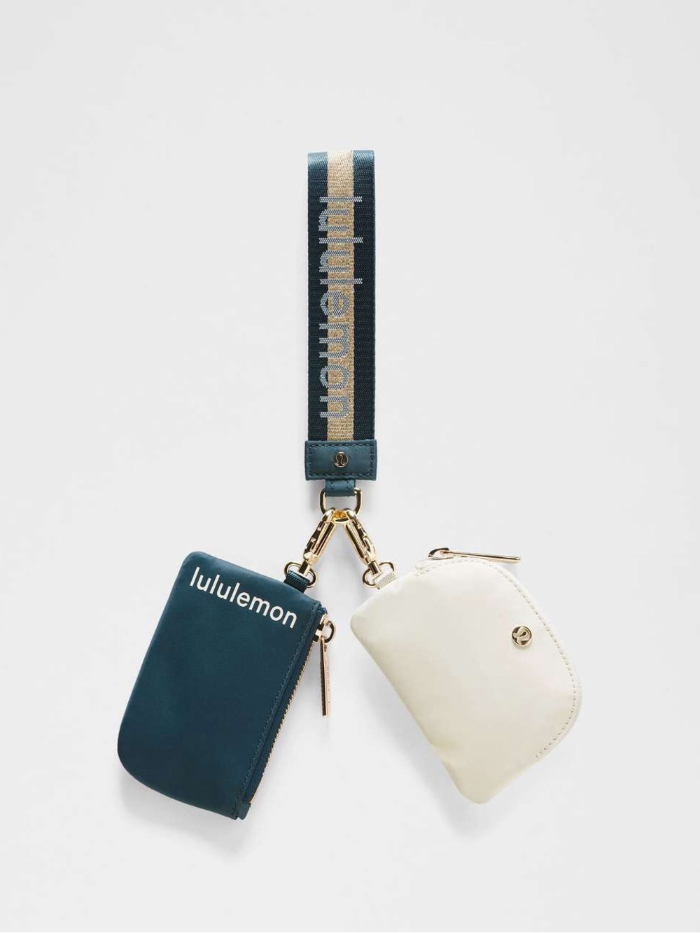 lululemon athletica Dual Pouch Wristlet in Teal and Cream